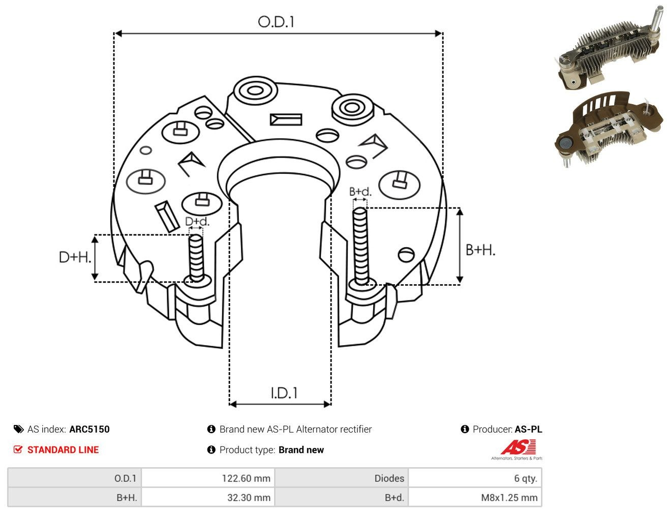 Do koszyka Mostek prostowniczy alternatora = Moster diodowy alternatora Mitsubishi ASX  GA
