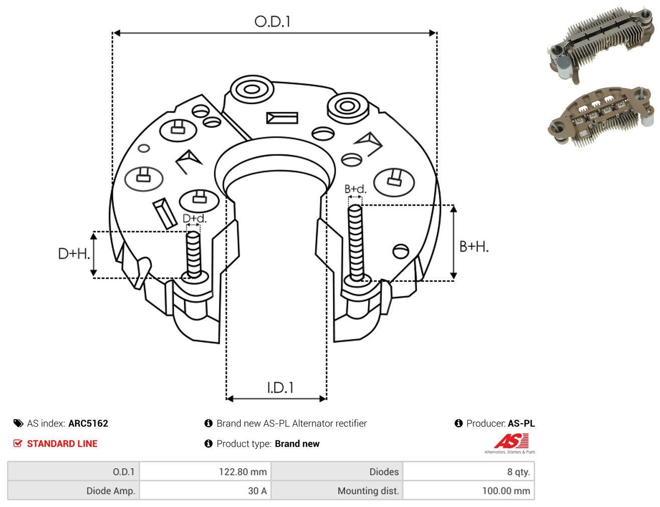  Mostek prostowniczy alternatora = Moster diodowy alternatora KIA Sorento 1