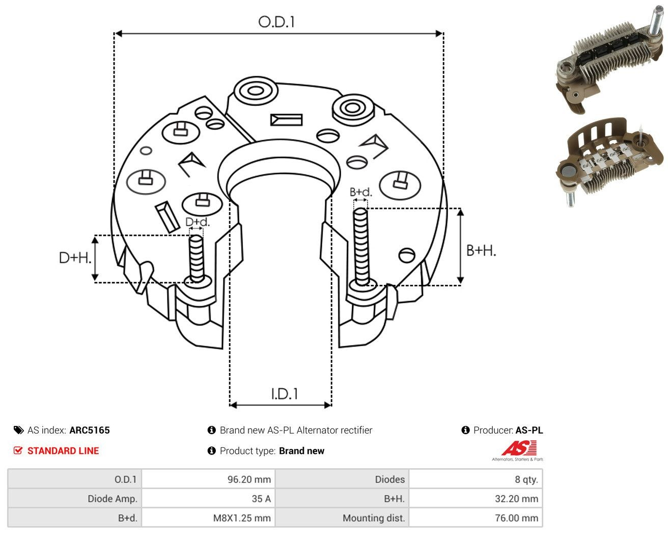  Mostek prostowniczy alternatora = Moster diodowy alternatora Mitsubishi Colt 6
