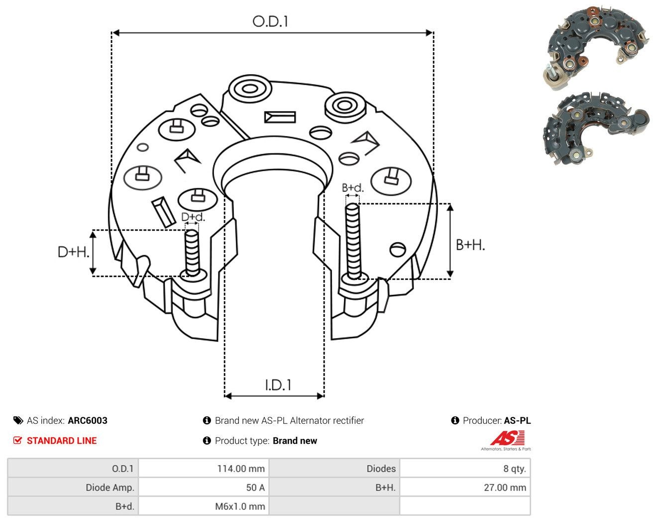  Mostek prostowniczy alternatora = Moster diodowy alternatora Mini Clubman 1