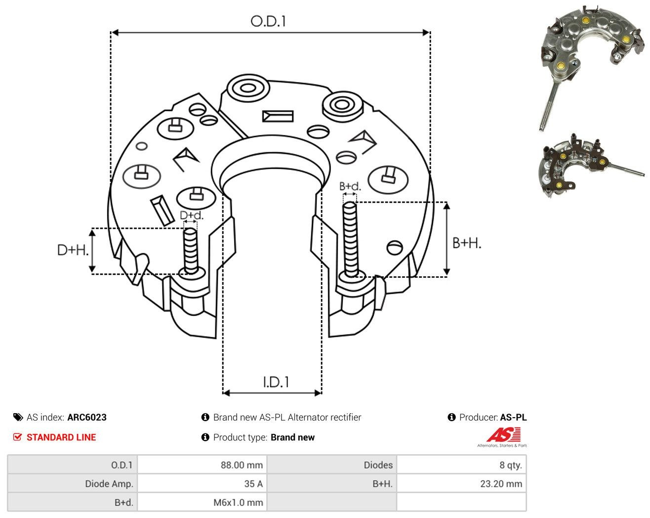  Mostek prostowniczy alternatora = Moster diodowy alternatora Toyota Hiace 2