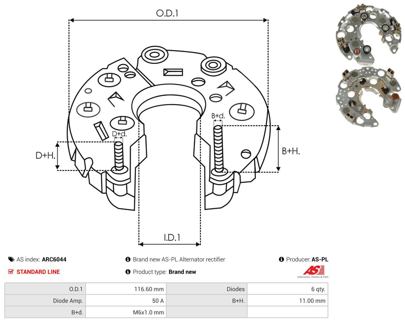 Mostek prostowniczy alternatora = Moster diodowy alternatora Honda Civic VIII