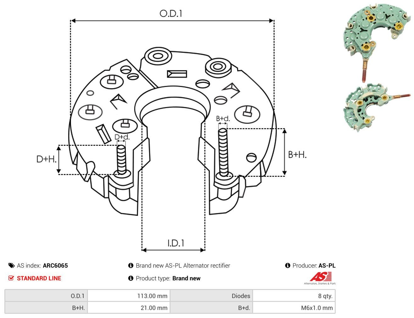  Mostek prostowniczy alternatora = Moster diodowy alternatora Toyota Highlander 1