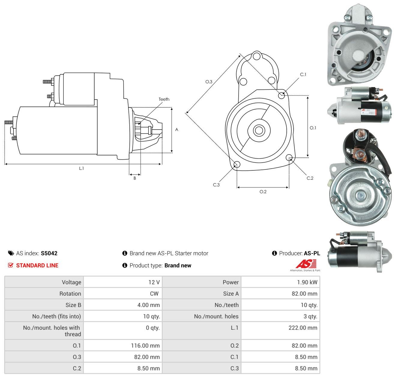 Rozrusznik As-pl S5042 cena, od 114,66 USD