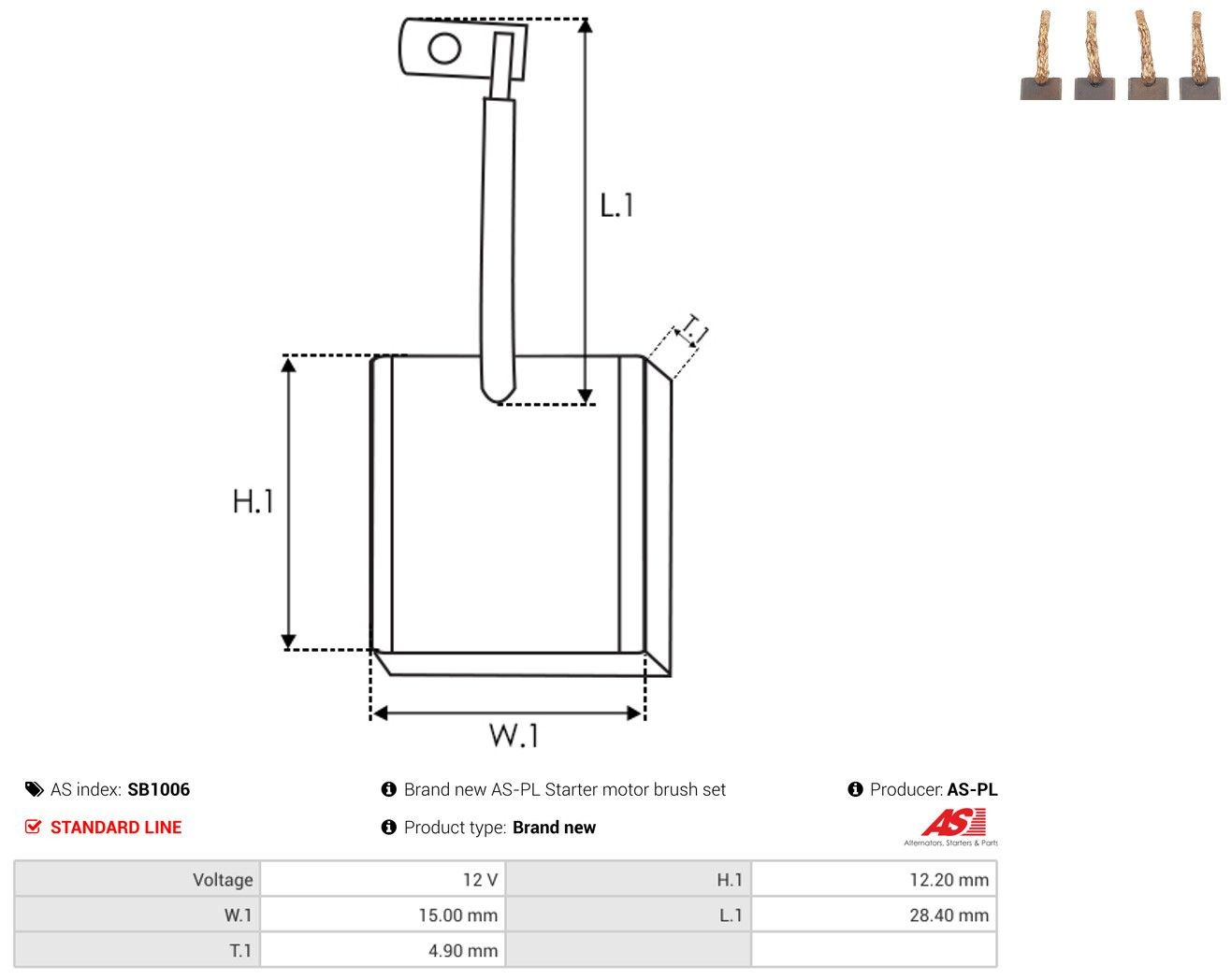  Szczotka rozrusznika Opel Frontera 