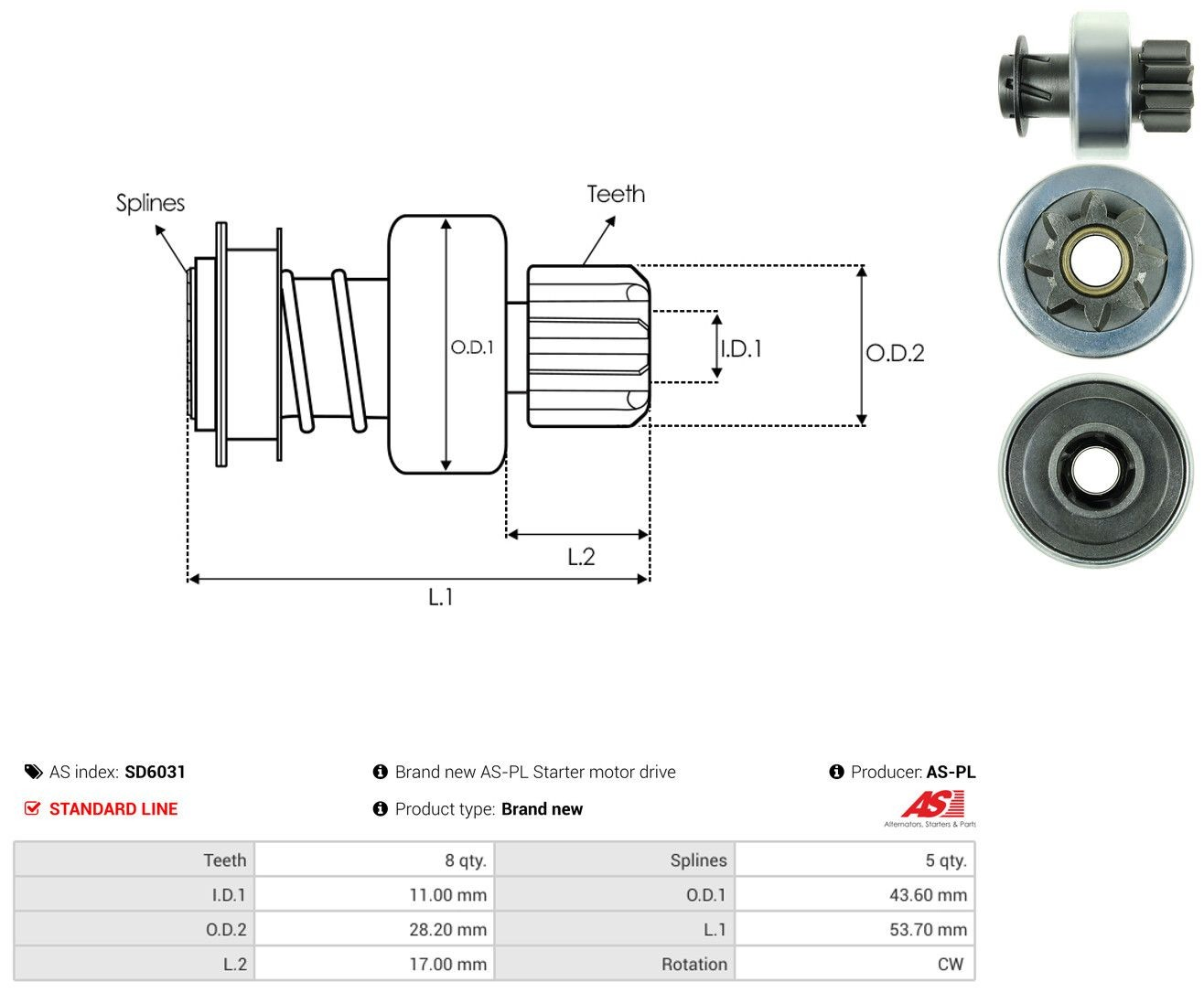 Bendiks rozrusznika do Daihatsu Terios I J100, J102, J122