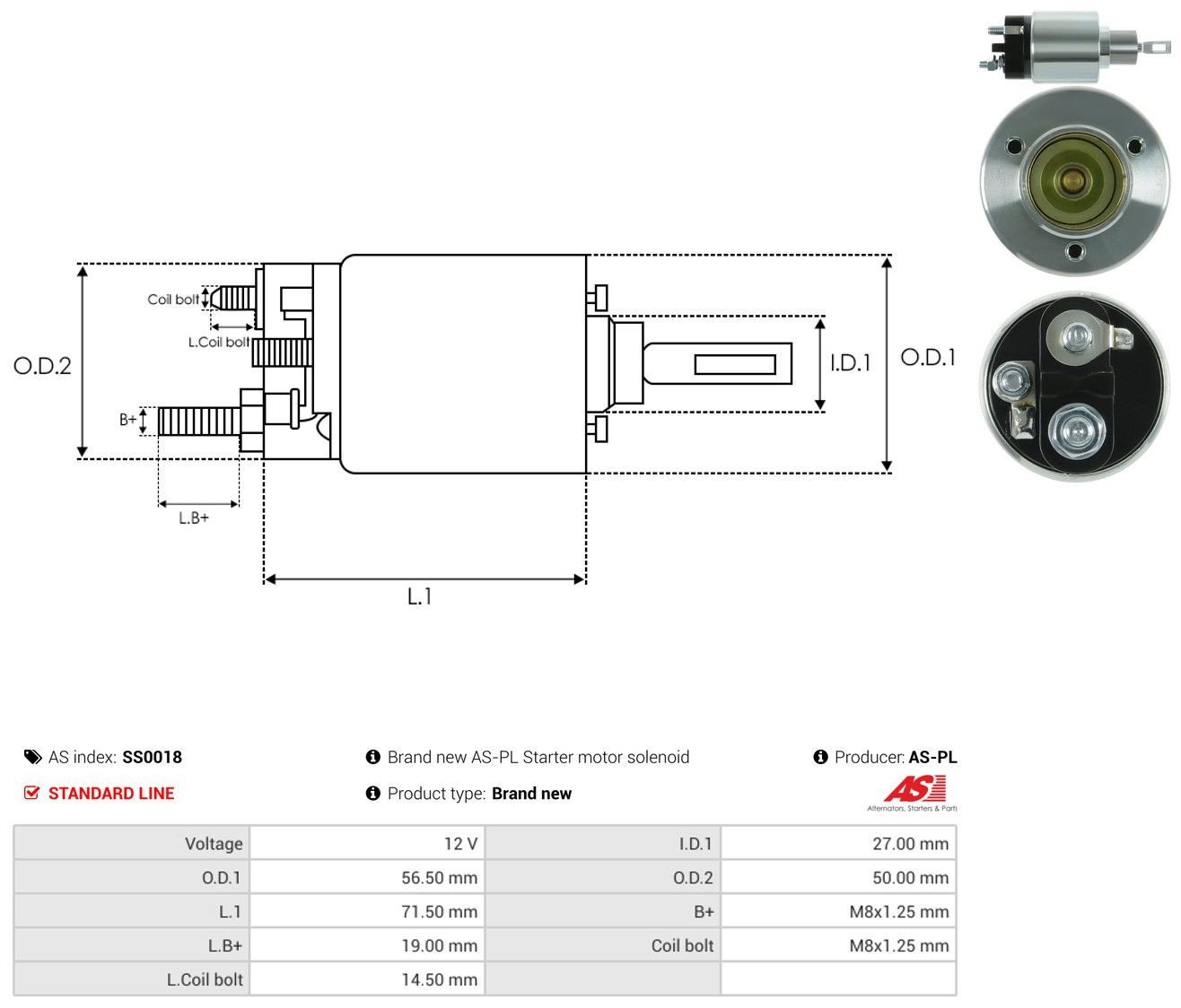 Elektromagnes rozrusznika SS0018 As-pl