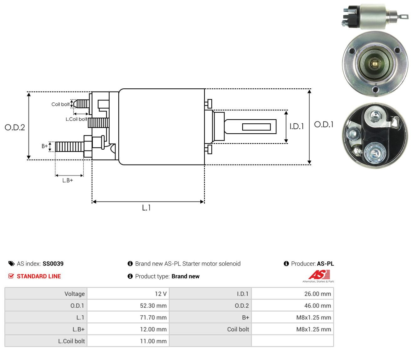 Elektromagnes rozrusznika SS0039 As-pl