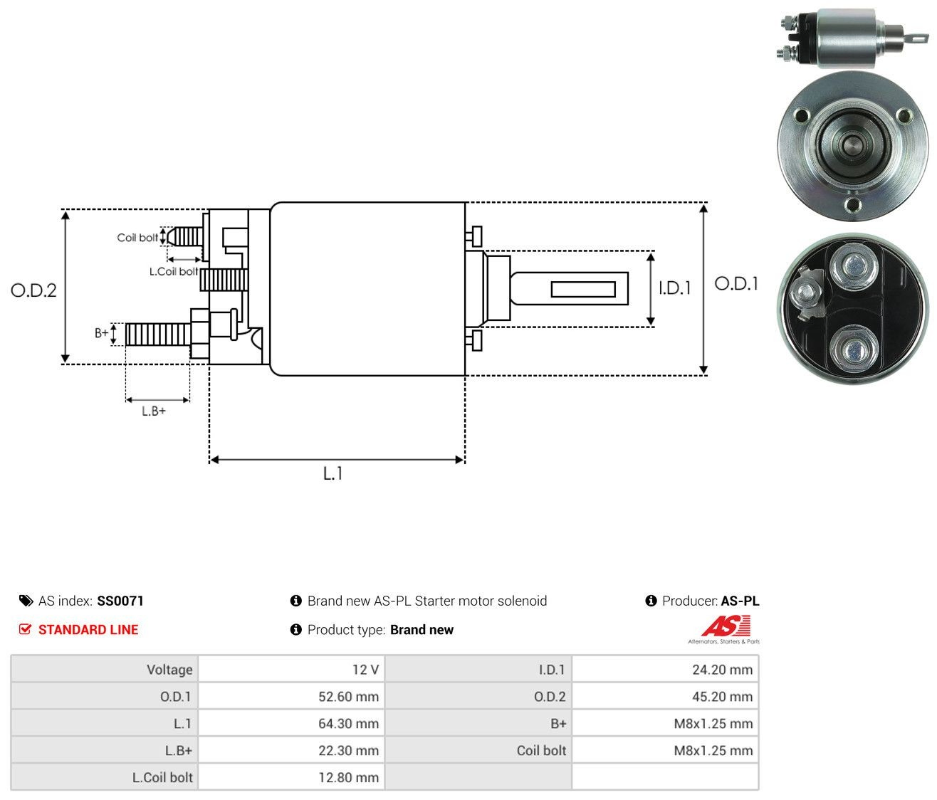 Elektromagnes rozrusznika SS0071 As-pl
