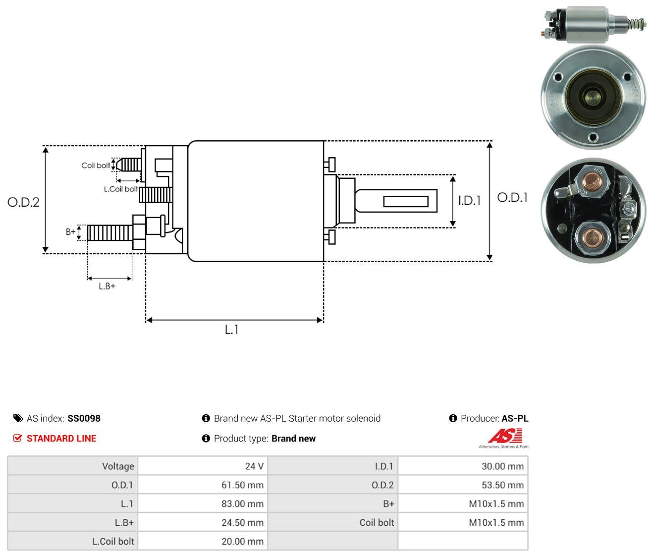 Elektromagnes rozrusznika SS0098 As-pl