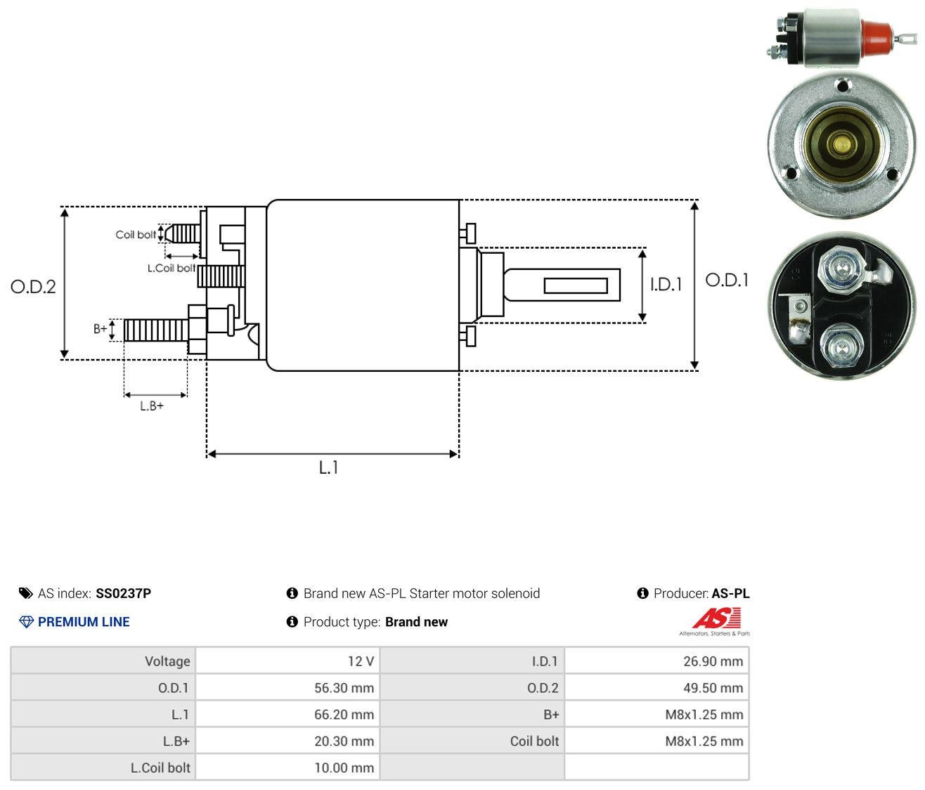 Elektromagnes rozrusznika do Volvo S60 II 134