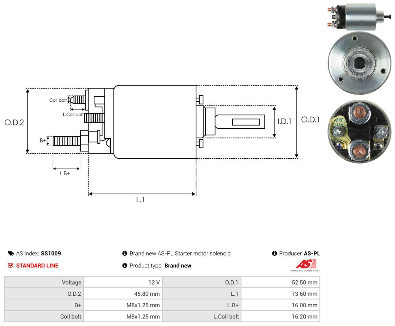 SS1009 As-pl Elektromagnes rozrusznika