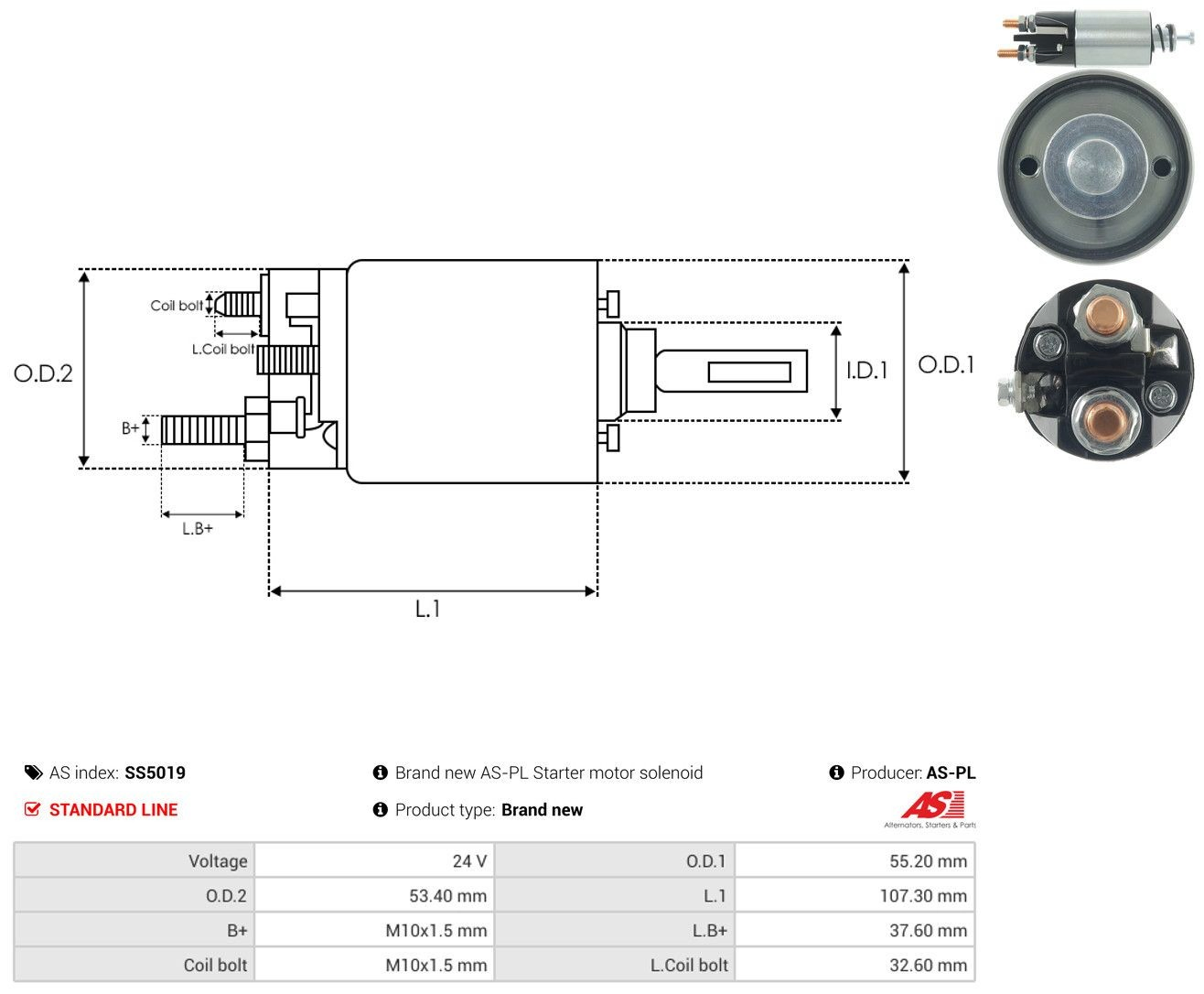 Elektromagnes rozrusznika As-pl SS5019 cena, od 50,08 USD
