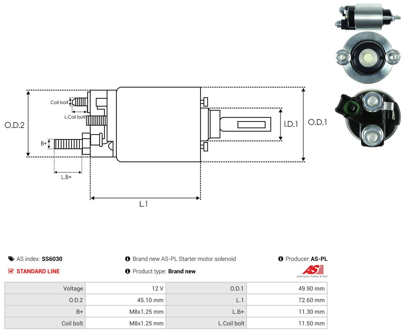 Elektromagnes rozrusznika SS6030 As-pl