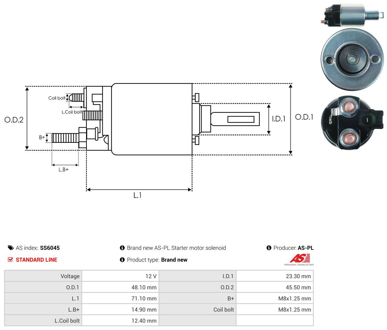 Elektromagnes rozrusznika SS6045 As-pl