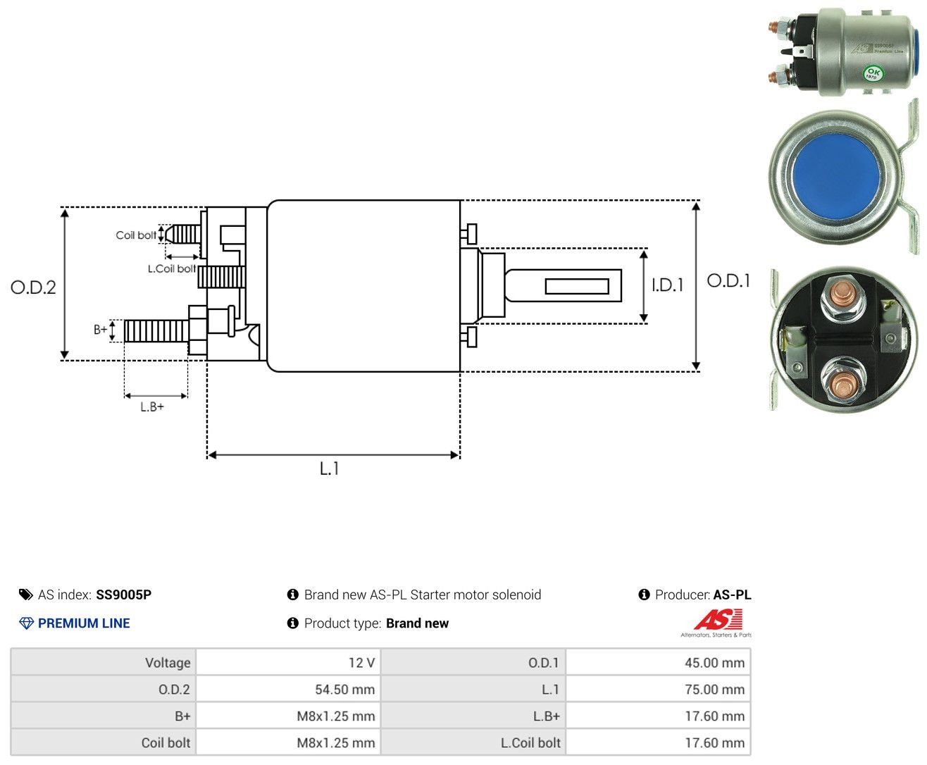 Do koszyka SS9005P As-pl Elektromagnes rozrusznika