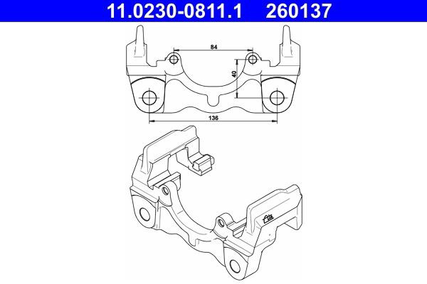 Jarzmo zacisku hamulcowego tylnego do Volkswagen Touareg I 7LA, 7L6, 7L7