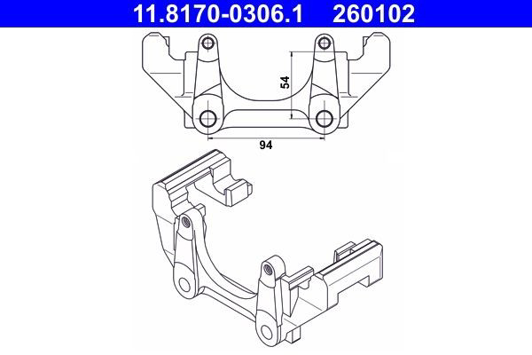 Do koszyka Jarzmo zacisku hamulcowego przedniego Audi A6 C4 4A5