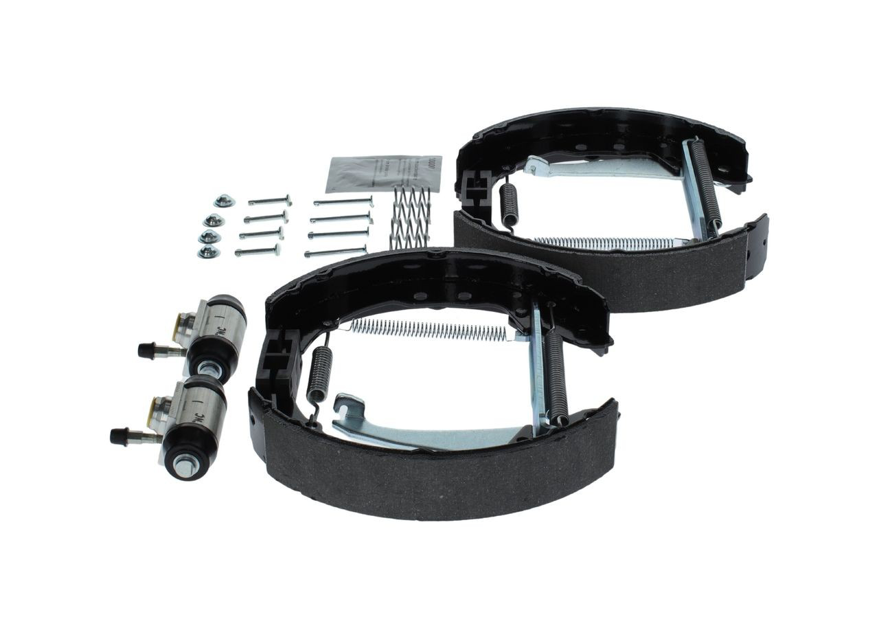 Klocki hamulcowe tylne bębnowe, kompletne z cylindrami, zestaw 0204114634 Bosch
