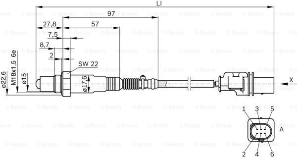 0258017025 Bosch Sonda lambda czujnik tlenu przed katalizatorem