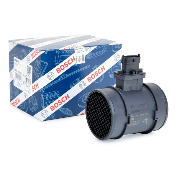 Czujnik przepływu powietrza, przepływomierz powietrza M.A.F. Bosch 0281002917 cena, od 60,19 USD