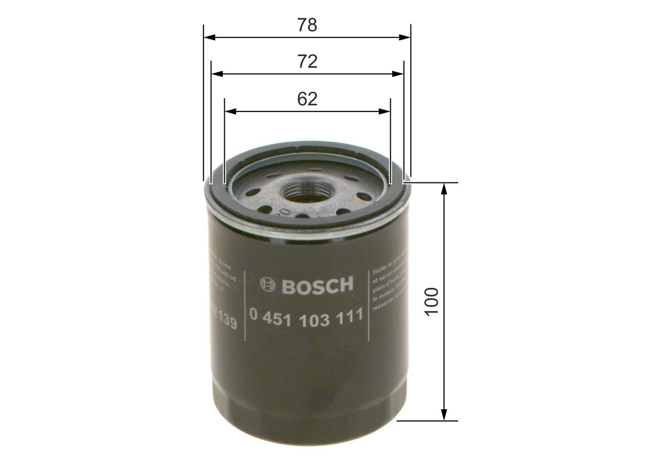 Do koszyka 0451103111 Bosch Filtr oleju