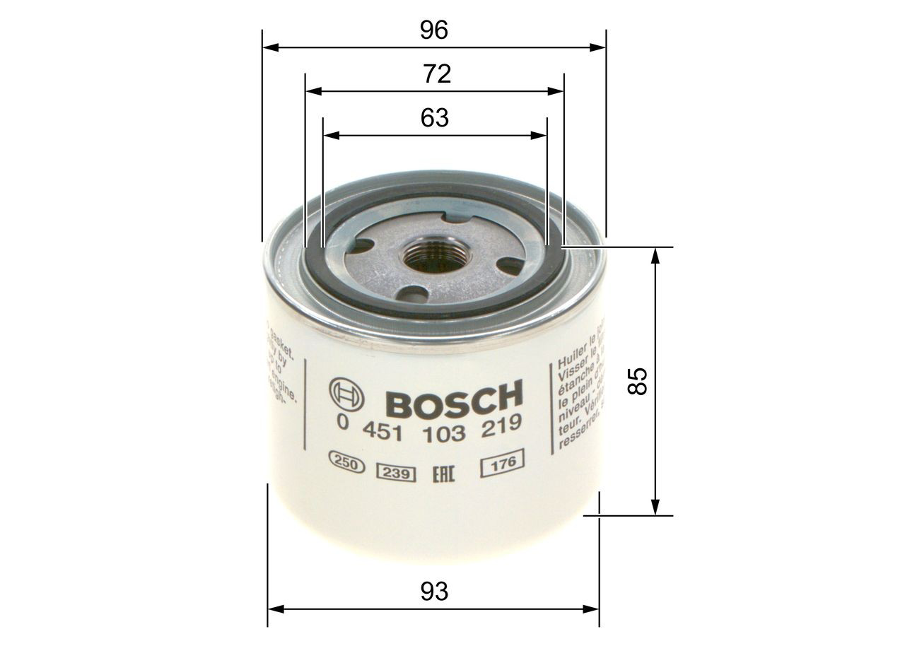 Do koszyka 0451103219 Bosch Filtr oleju