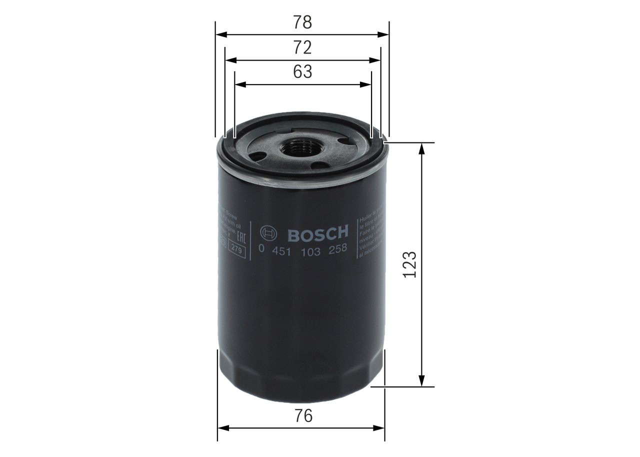 Do koszyka 0451103258 Bosch Filtr oleju