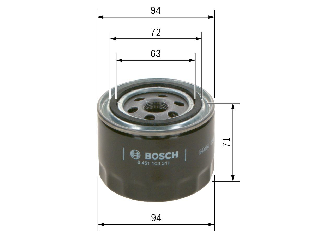 Do koszyka 0451103311 Bosch Filtr oleju