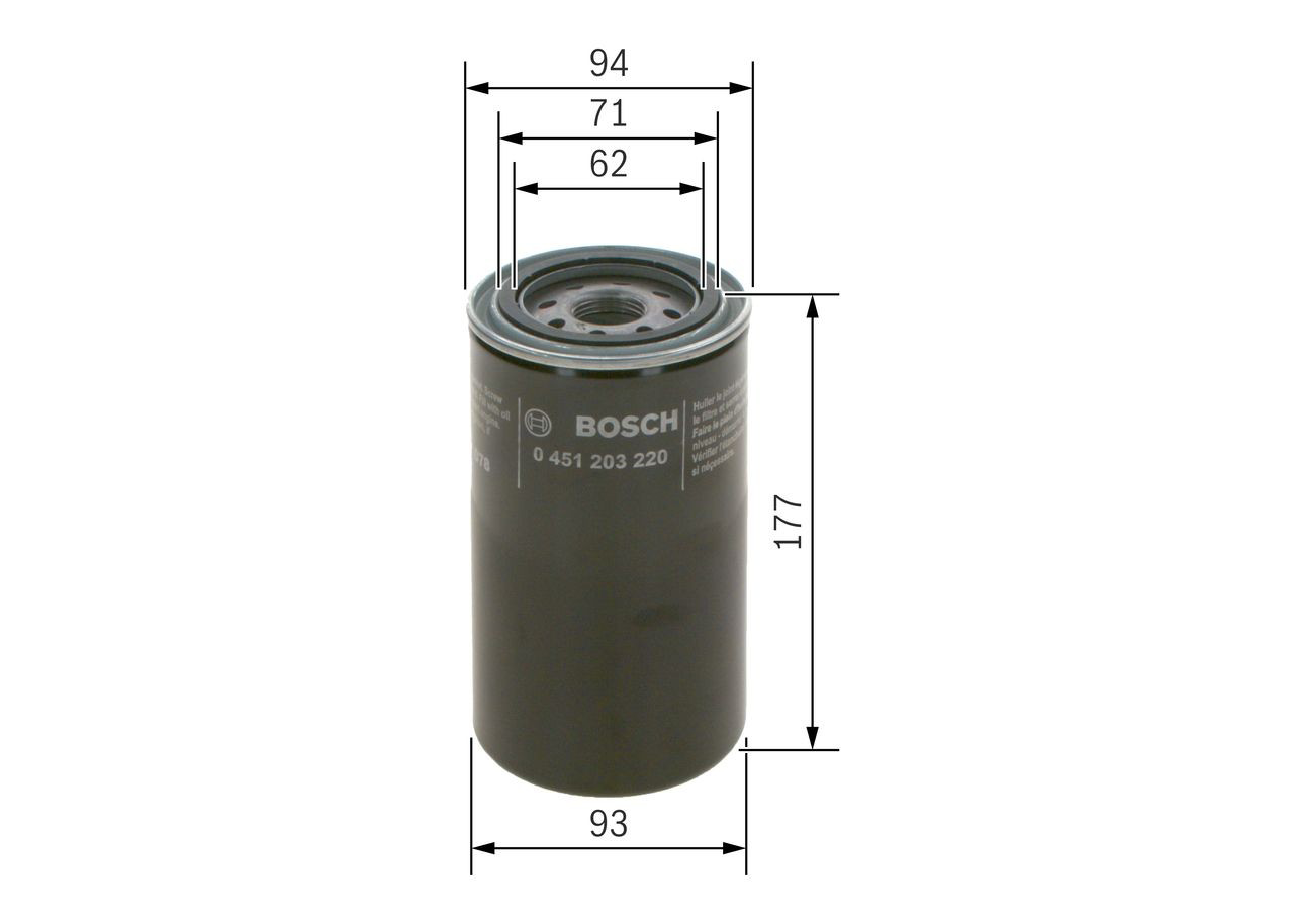Do koszyka 0451203220 Bosch Filtr oleju