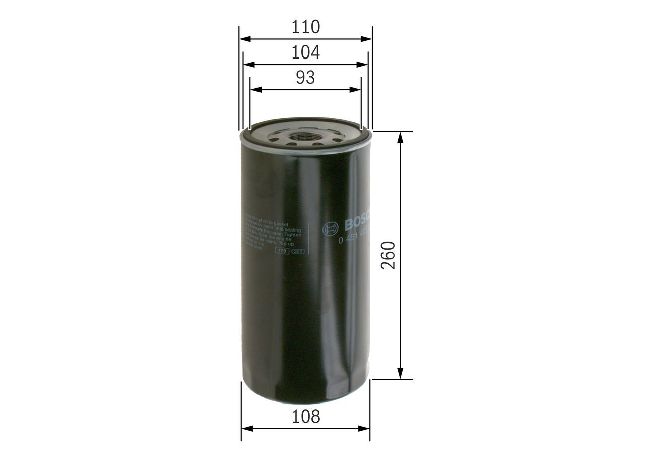 Do koszyka 0451403001 Bosch Filtr oleju