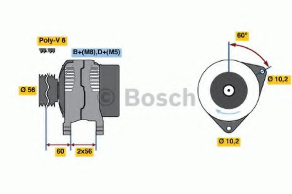 Do koszyka 0986039250 Bosch Alternator