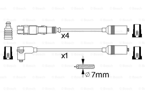 Do koszyka 0986356304 Bosch Zestaw przewodów wysokiego napięcia