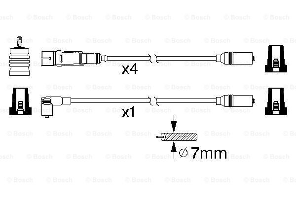 0986356317 Bosch Zestaw przewodów wysokiego napięcia