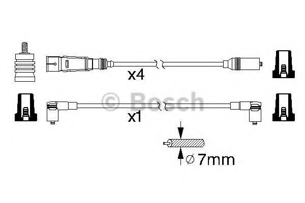 Do koszyka 0986356338 Bosch Zestaw przewodów wysokiego napięcia