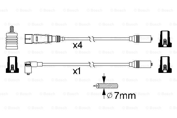 Do koszyka 0986356339 Bosch Zestaw przewodów wysokiego napięcia