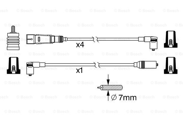 Do koszyka 0986356342 Bosch Zestaw przewodów wysokiego napięcia