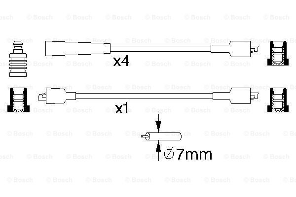 Do koszyka 0986356855 Bosch Zestaw przewodów wysokiego napięcia
