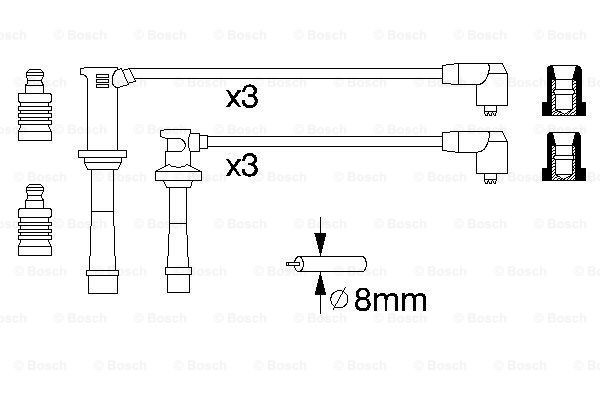 Zestaw przewodów wysokiego napięcia Bosch 0986356966 cena, od 90,34 USD