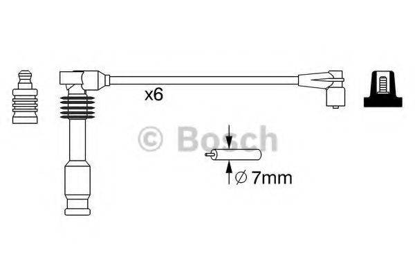 Zestaw przewodów wysokiego napięcia Bosch 0986357050