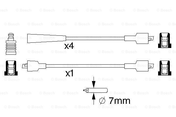 Zestaw przewodów wysokiego napięcia Bosch 0986357117 cena, od 23,56 USD