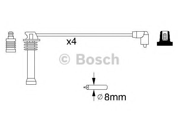 Zestaw przewodów wysokiego napięcia 0986357141 Bosch
