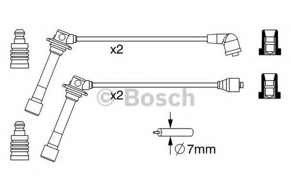 Zestaw przewodów wysokiego napięcia 0986357241 Bosch