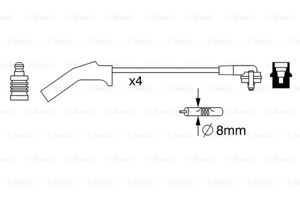 Zestaw przewodów wysokiego napięcia Bosch 0986357257 cena, od 26,77 USD