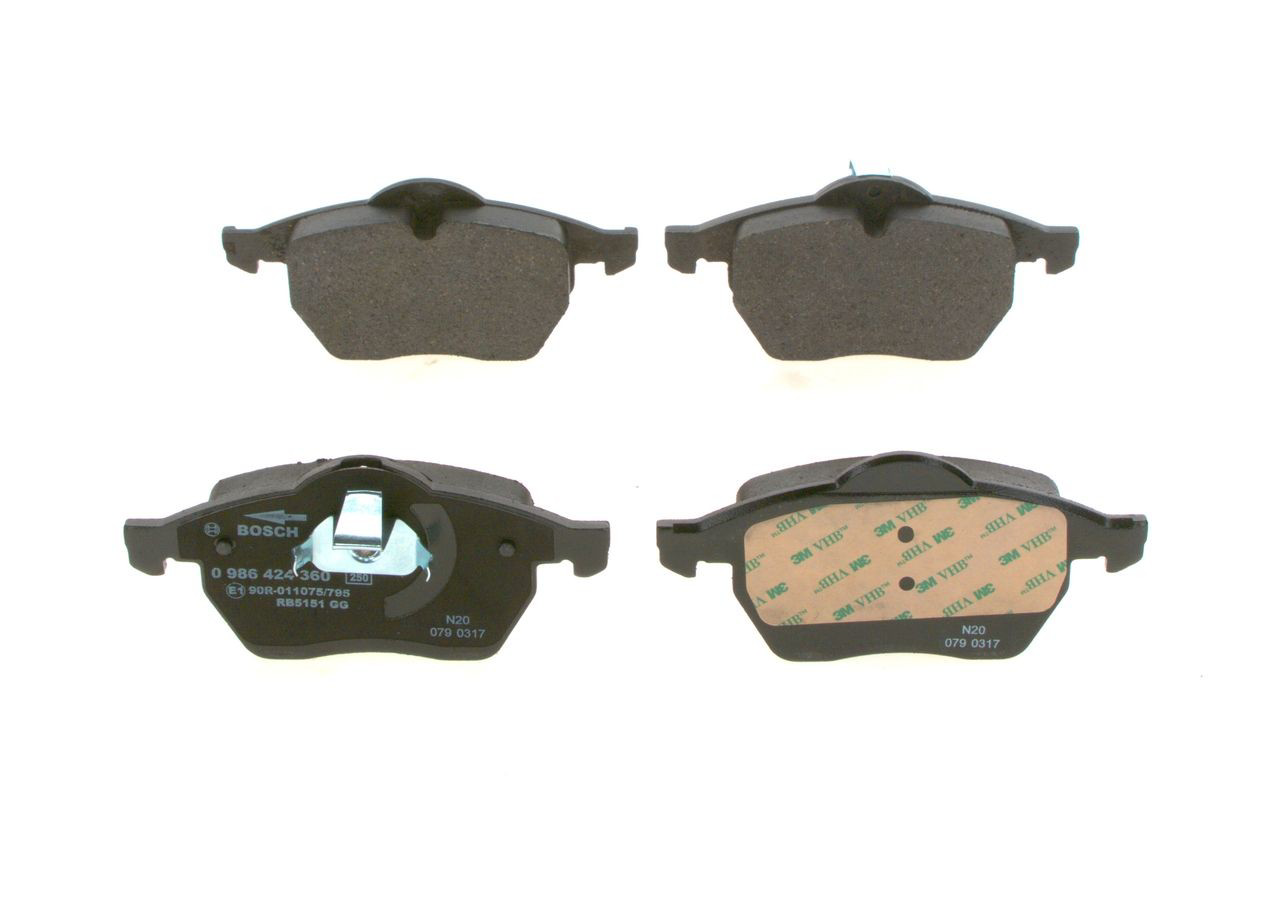 Klocki hamulcowe przednie tarczowe Bosch 0986424360 cena, od 29,36 USD