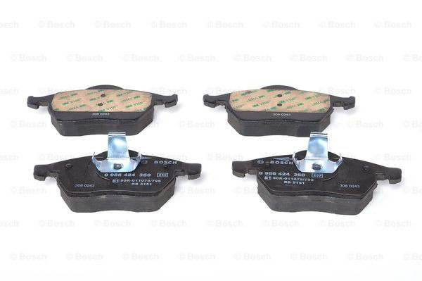 Do koszyka 0986424360 Bosch Klocki hamulcowe przednie tarczowe