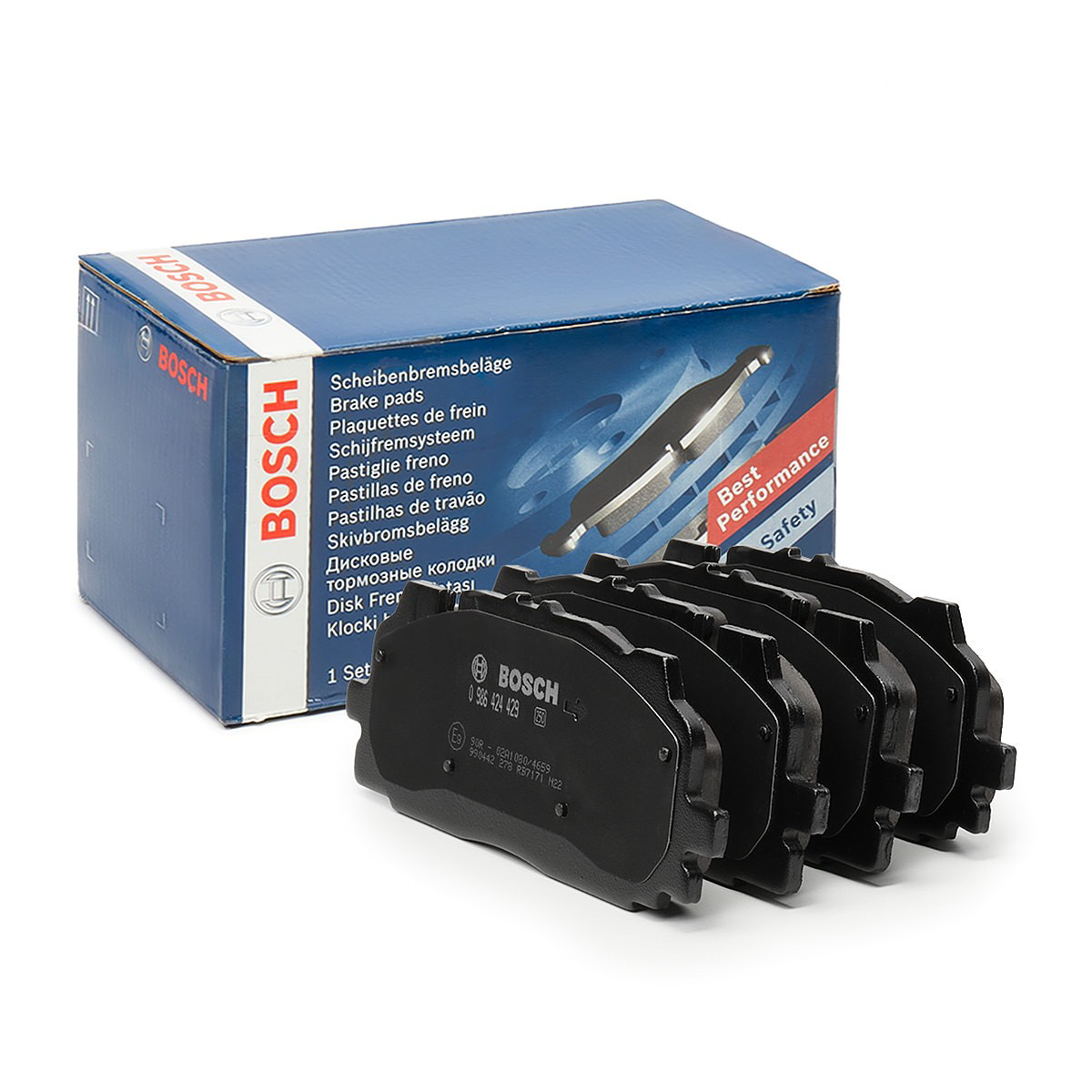 Do koszyka 0986424429 Bosch Klocki hamulcowe przednie tarczowe