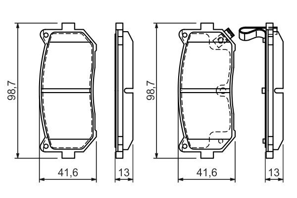 0986424693 Bosch Okładziny (klocki) do hamulców tarczowych tylne