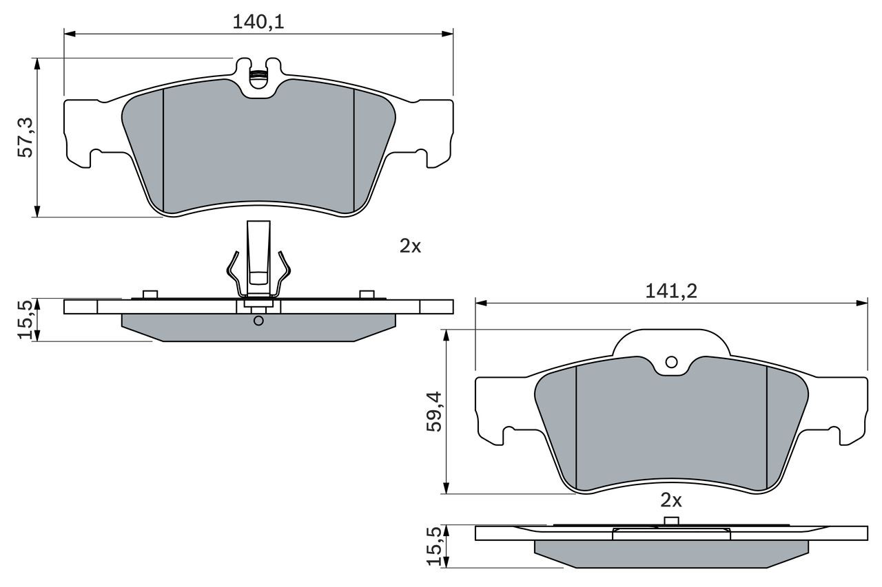 Okładziny (klocki) do hamulców tarczowych tylne 0986424699 Bosch