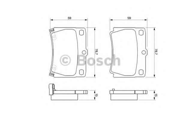 0986424711 Bosch Okładziny (klocki) do hamulców tarczowych tylne